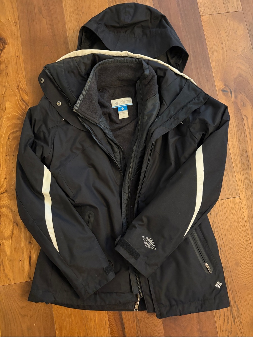 Columbia Women’s Bugaboo Black Waterproof interchange Hooded Jacket and liner